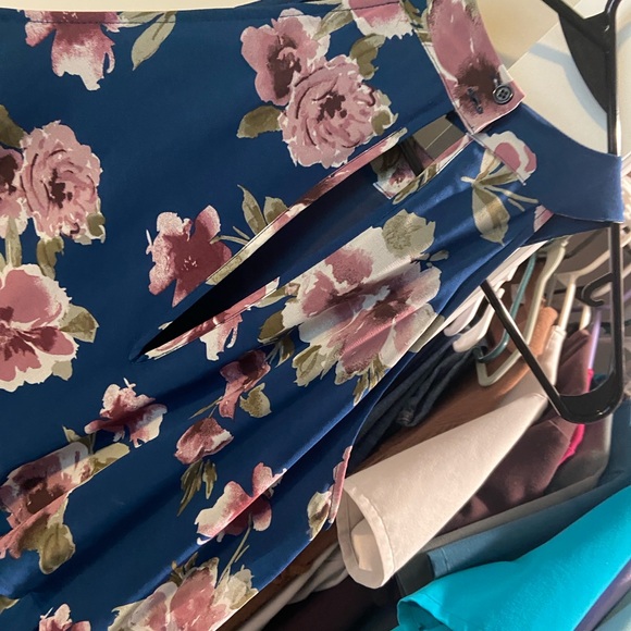 Altar'd State Navy Floral Halter Romper with Mauve Blooms - Picture 5 of 5